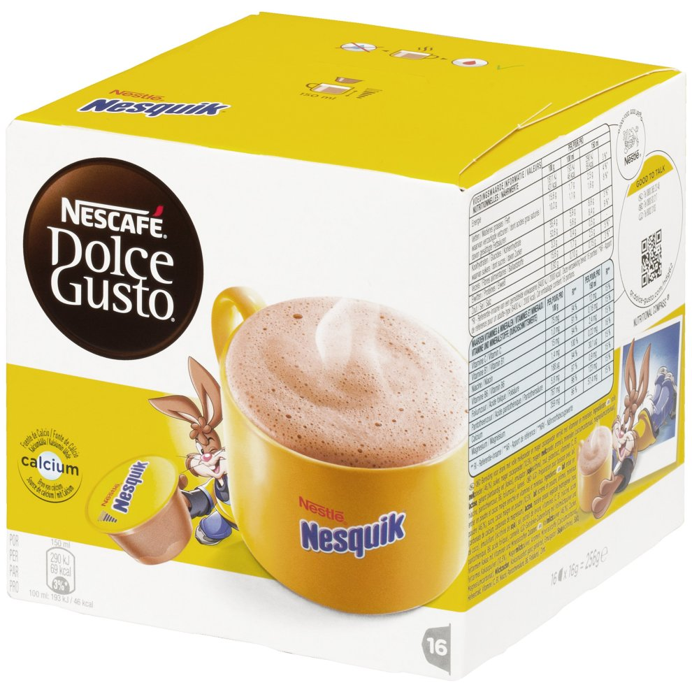 Cápsulas monodosis - Dolce Gusto Nesquik, Pack de 16 cápsulas para 16 tazas