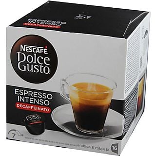 Cápsulas monodosis - Dolce Gusto Espresso Intenso Decaffeinato, Pack de 16 cápsulas para 16 tazas