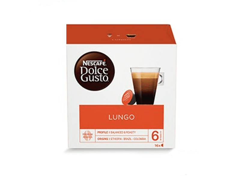 Cápsulas monodosis - Nescafé Dolce Gusto Lungo, 16 cápsulas