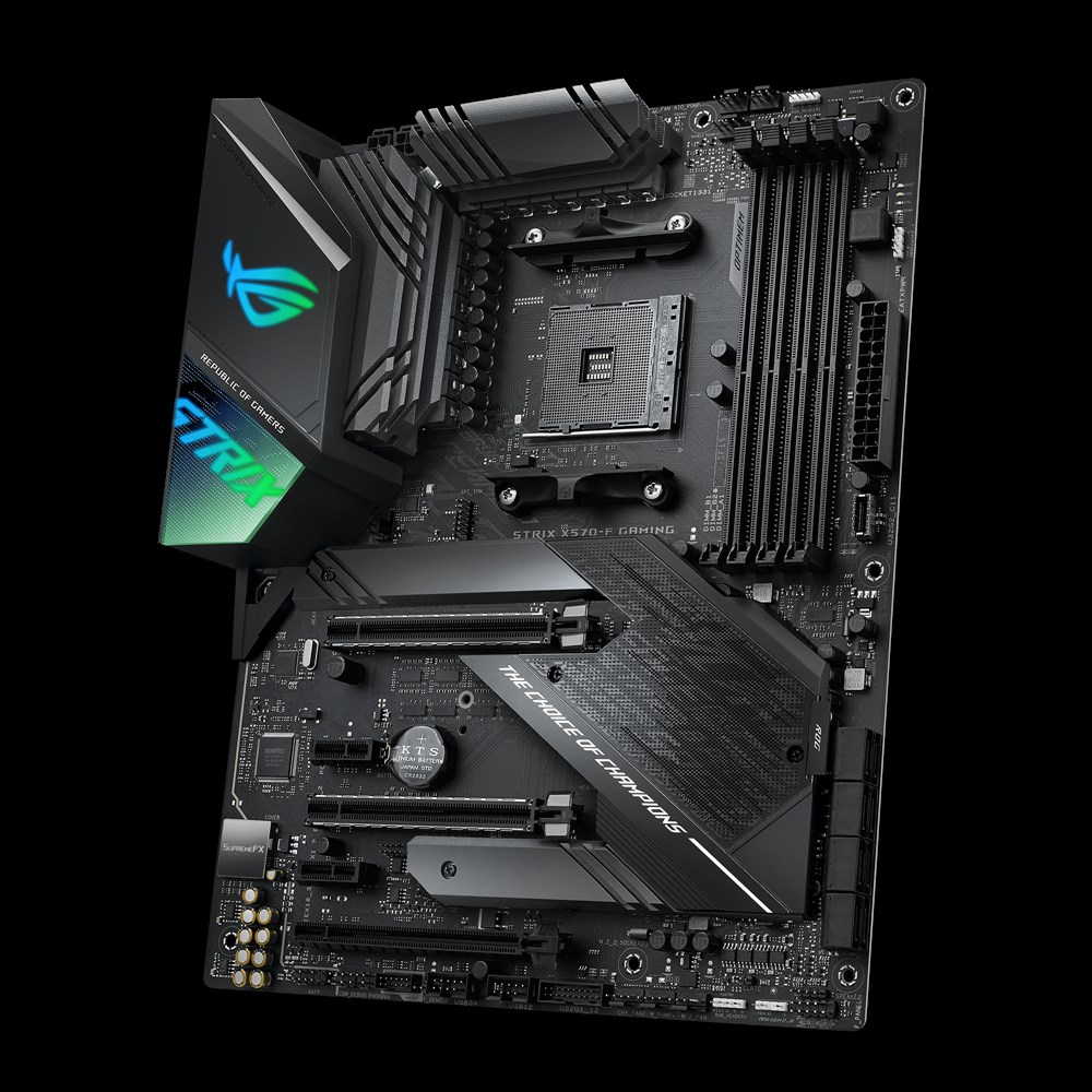 Tarjeta gráfica - ASUS ROG Strix X570-F Gaming, 128 GB DDR4, Zócalo AM4, Aura Sync RGB, Refrigeración completa