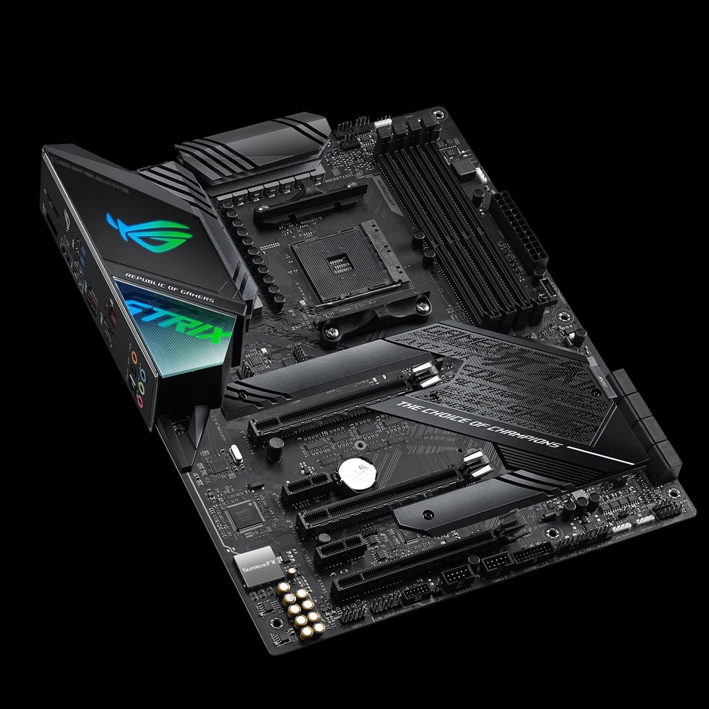 Tarjeta gráfica - ASUS ROG Strix X570-F Gaming, 128 GB DDR4, Zócalo AM4, Aura Sync RGB, Refrigeración completa