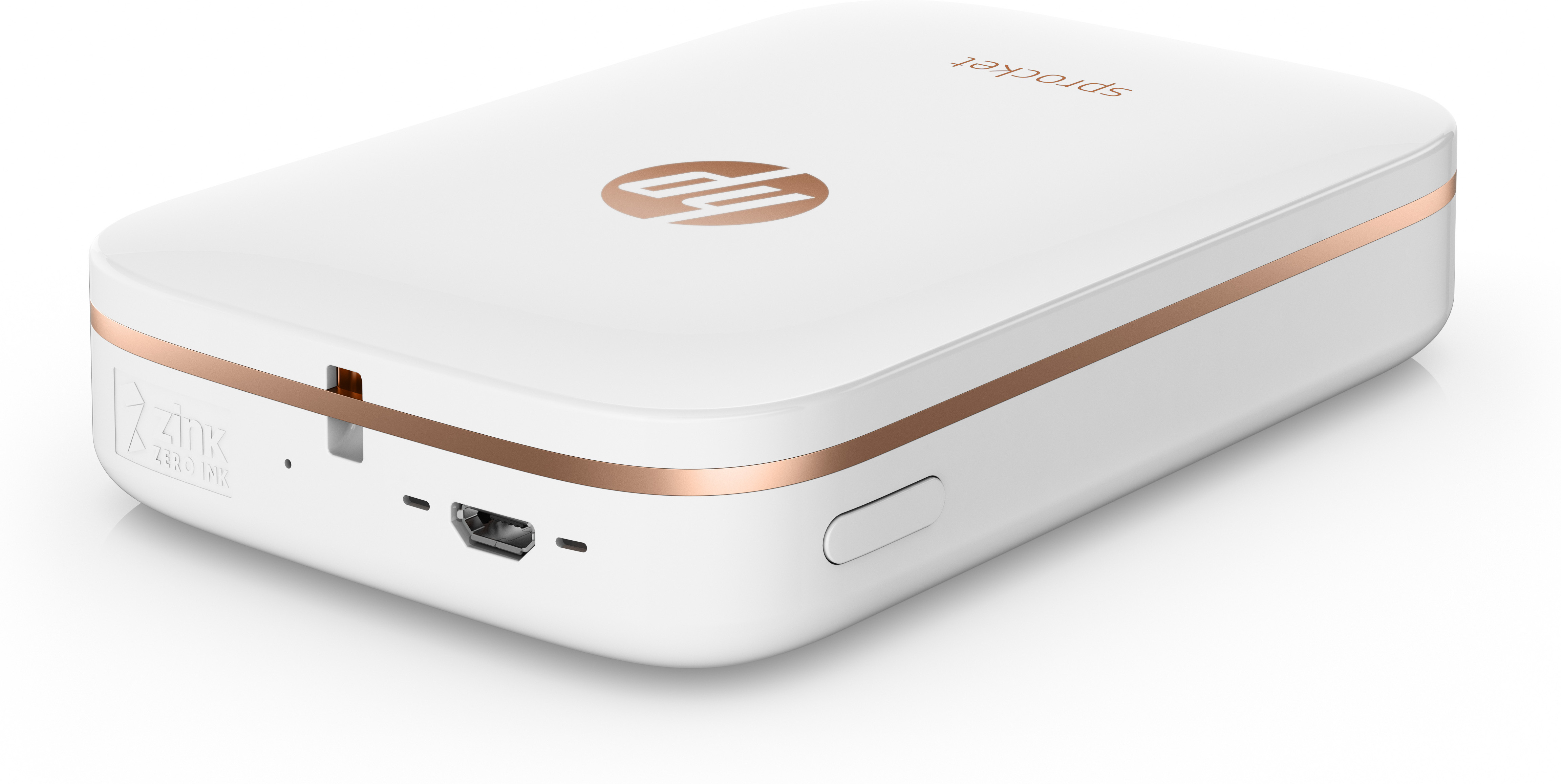 Impresora - HP Sprocket, con tecnología Bluetooth, Impresión sin tinta, Blanca