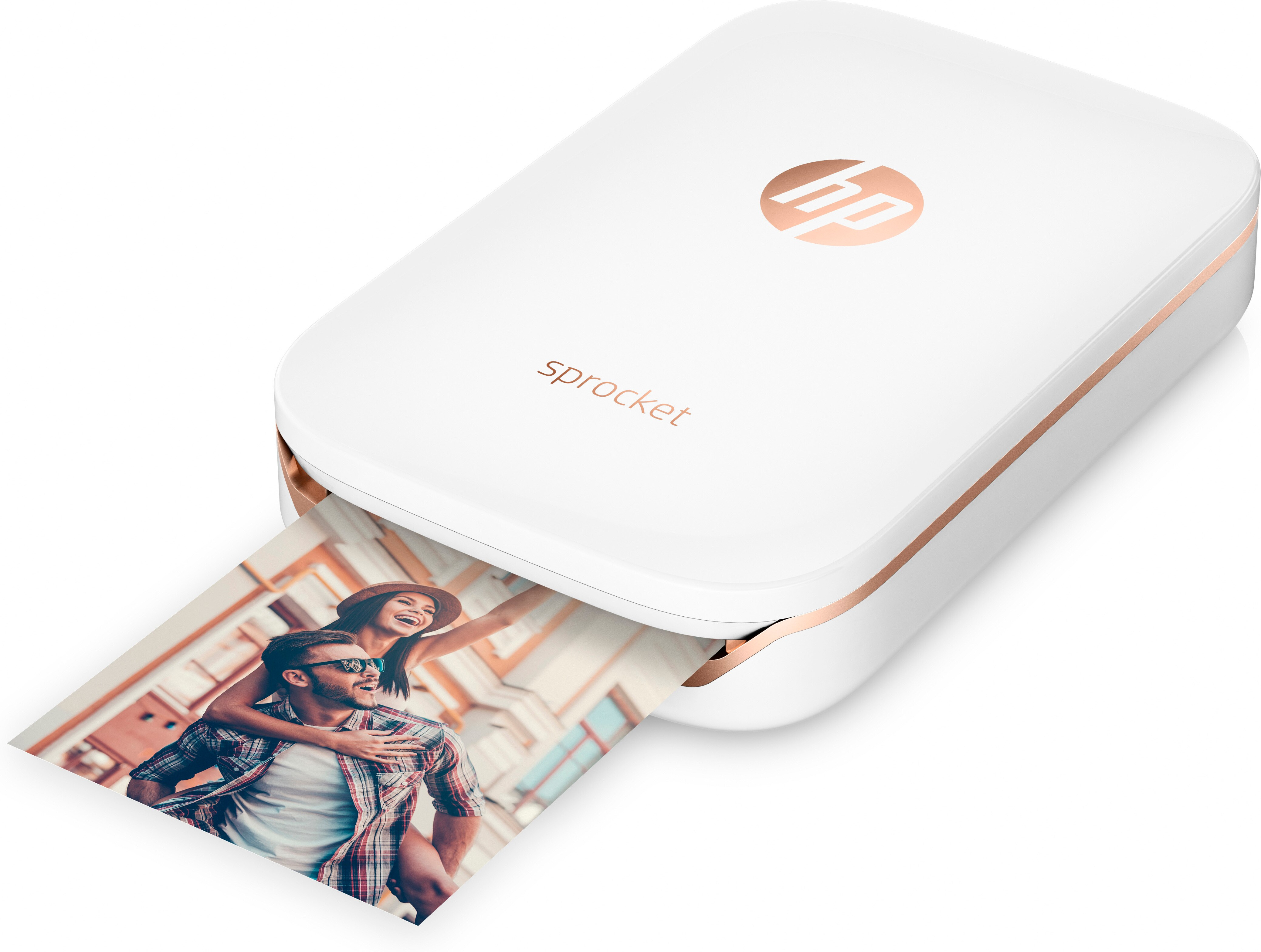 Impresora - HP Sprocket, con tecnología Bluetooth, Impresión sin tinta, Blanca