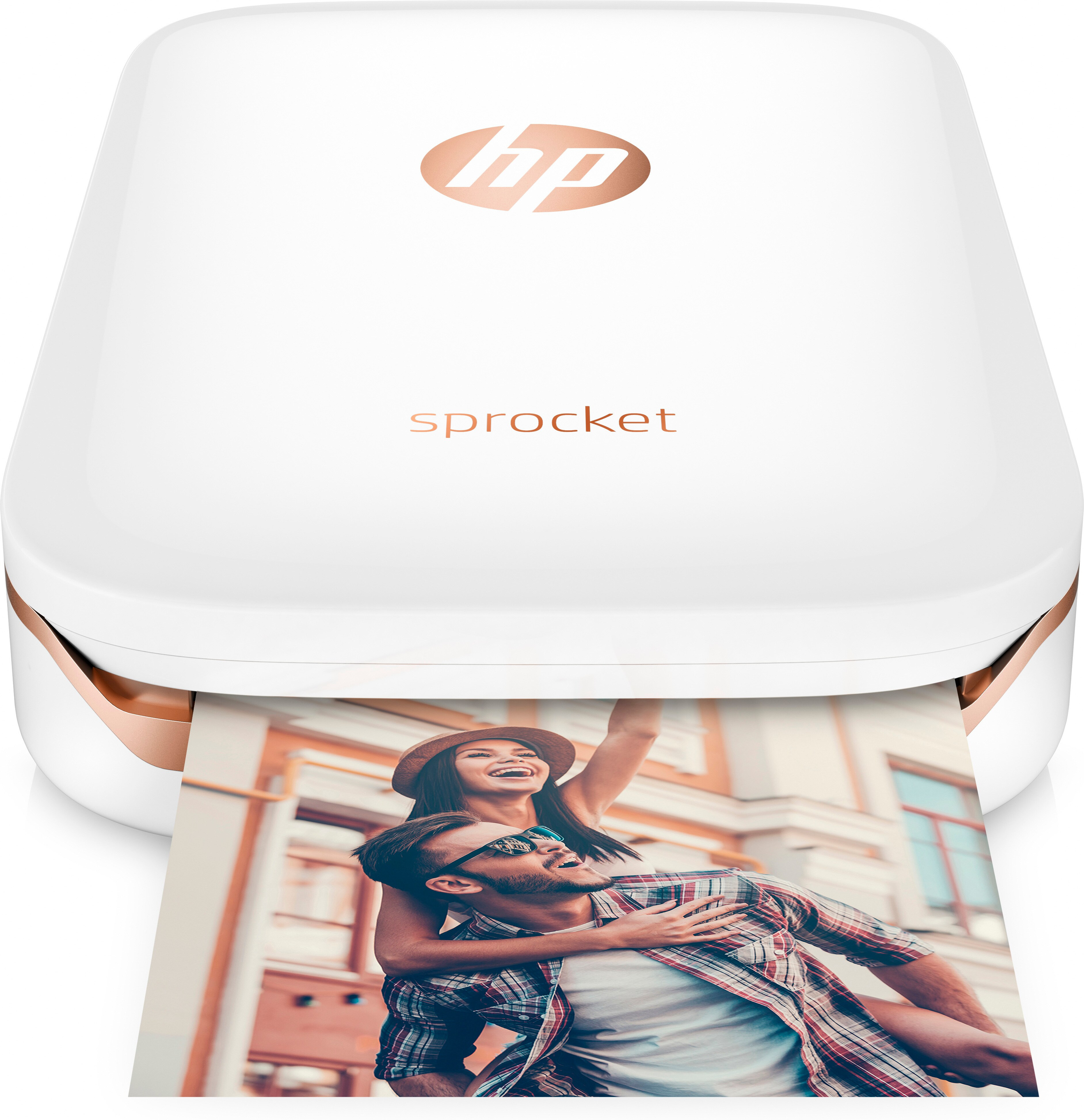 Impresora - HP Sprocket, con tecnología Bluetooth, Impresión sin tinta, Blanca