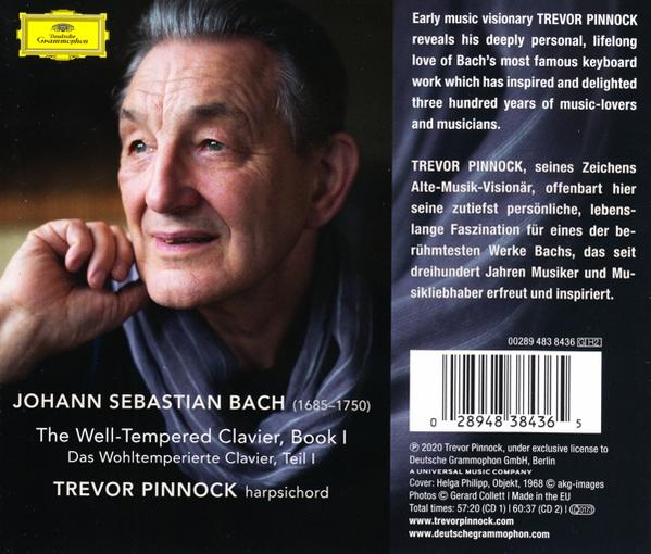 CD-Cover von Johann Sebastian Bachs Wohltemperiertem Klavier von Trevor Pinnock.