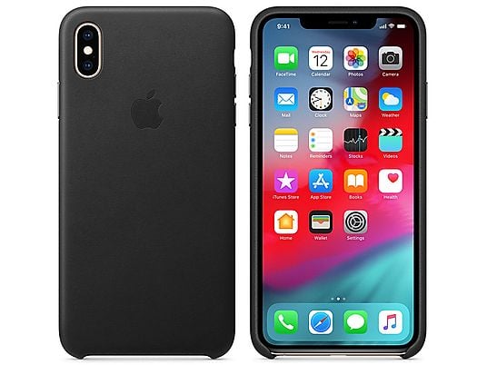 Funda - Apple funda Leather Case, MVFX2ZM/A para el iPhone XS Max, Piel, Negro