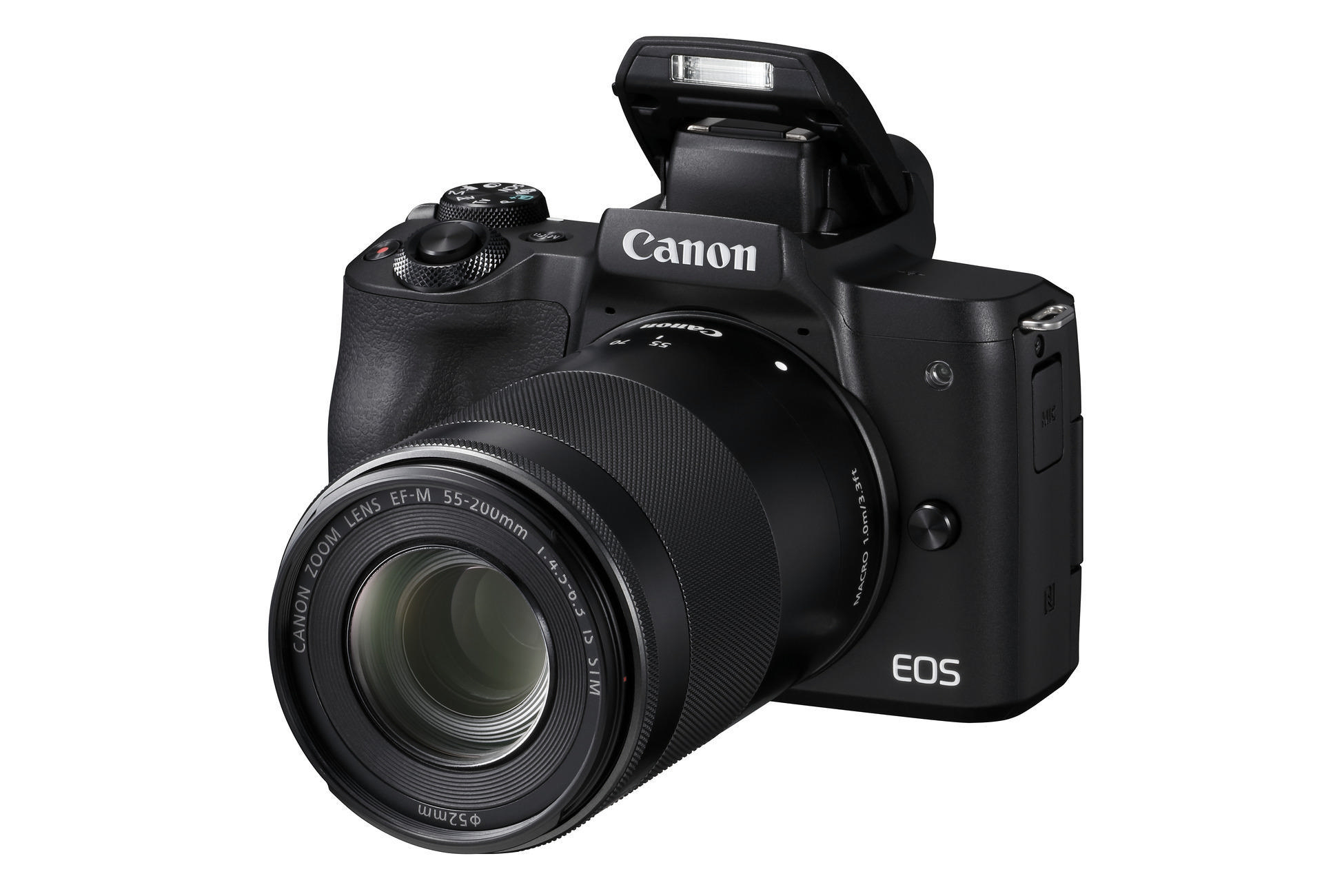 CANON EOS M50 Kit Systemkamera mit Objektiv 15-45 mm, 55-200 mm, 7,5 cm Display Touchscreen, WLAN