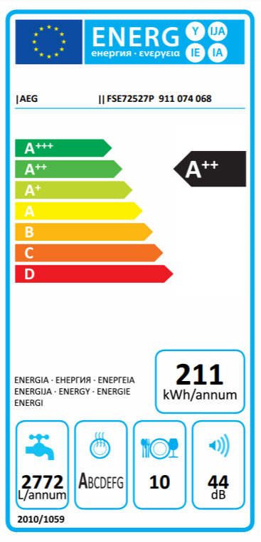 AEG FSE72527P Beépíthető keskeny mosogatógép, Quickselect kezelőpanel, MaxiFlex fiók, 10 teríték, AirDry