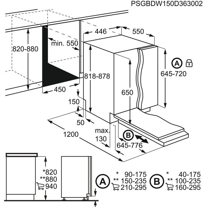 AEG FSE72527P Beépíthető keskeny mosogatógép, Quickselect kezelőpanel, MaxiFlex fiók, 10 teríték, AirDry