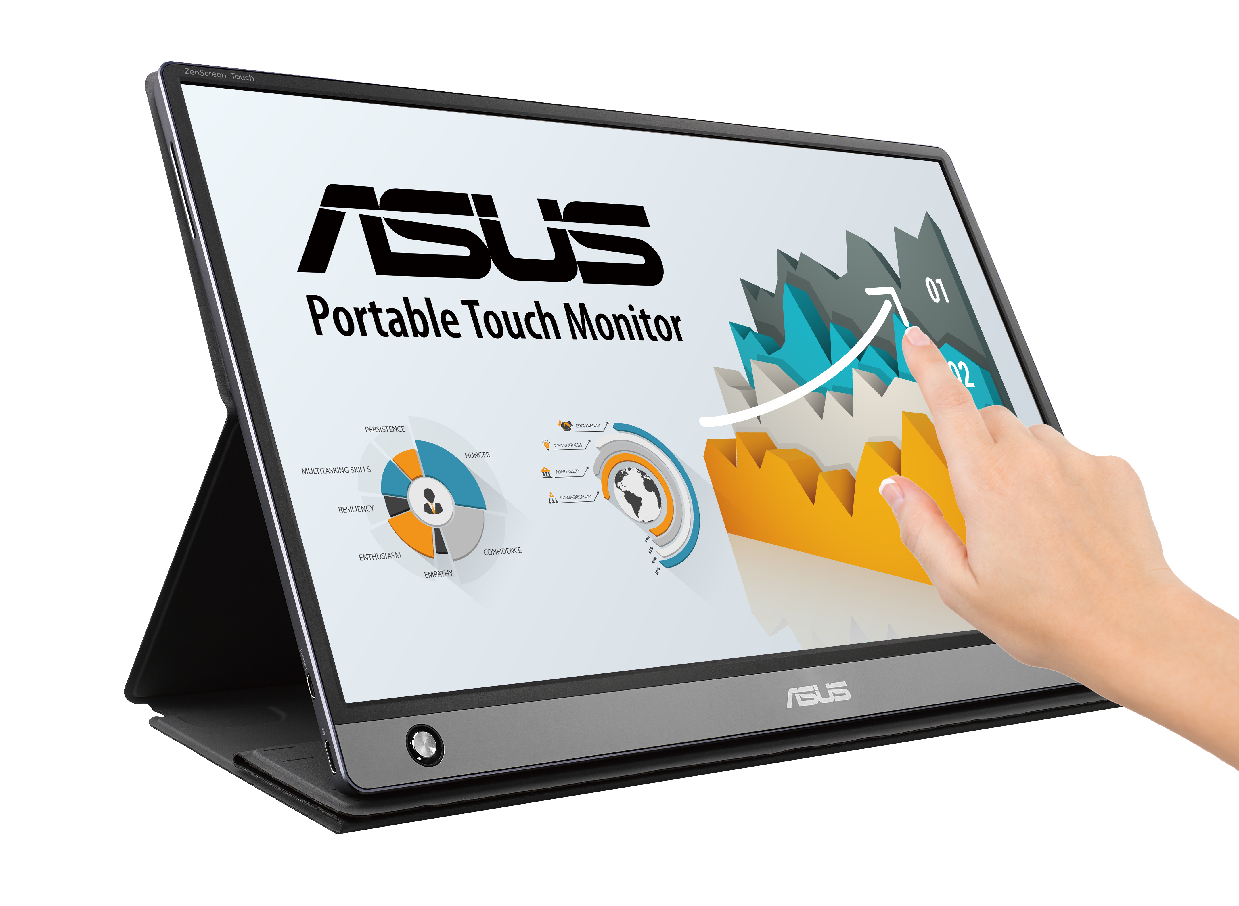 ASUS ZenScreen Touch MB16AMT 15,6 Zoll  Full-HD  Portable Monitor  5 ms Reaktionszeit  