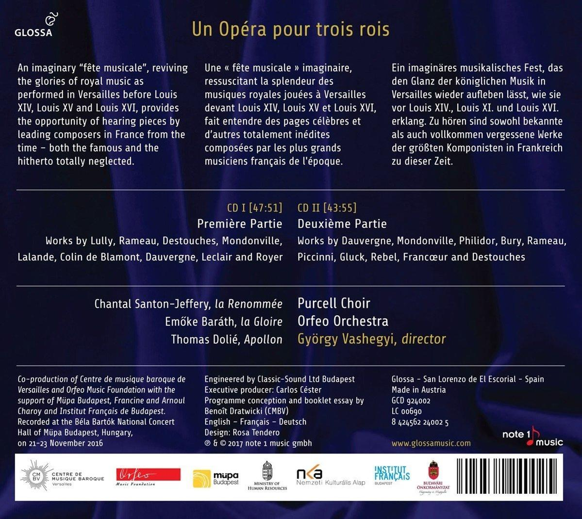 Purcell Choir, Orfeo Orchestra - Un Opéra Pour Trois Rois  - (CD)