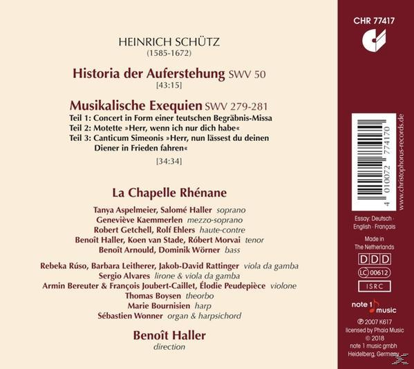 CD-Cover mit Text auf Deutsch und Französisch, mit den Namen von Musikern und Musikstücken.