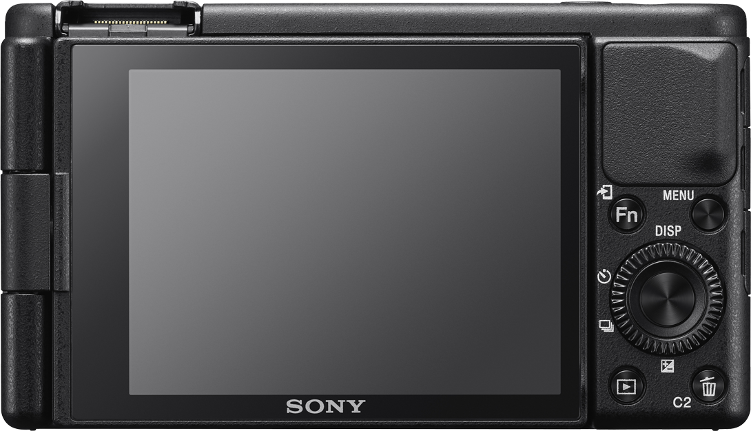 Retro della fotocamera nero con pulsanti, uno schermo.