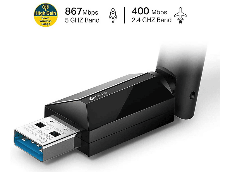 TP-LINK WLAN Adapter Archer T3U Plus AC1300, 2.4GHz/5GHz, USB-A 3.0 — Foto 2 von 3