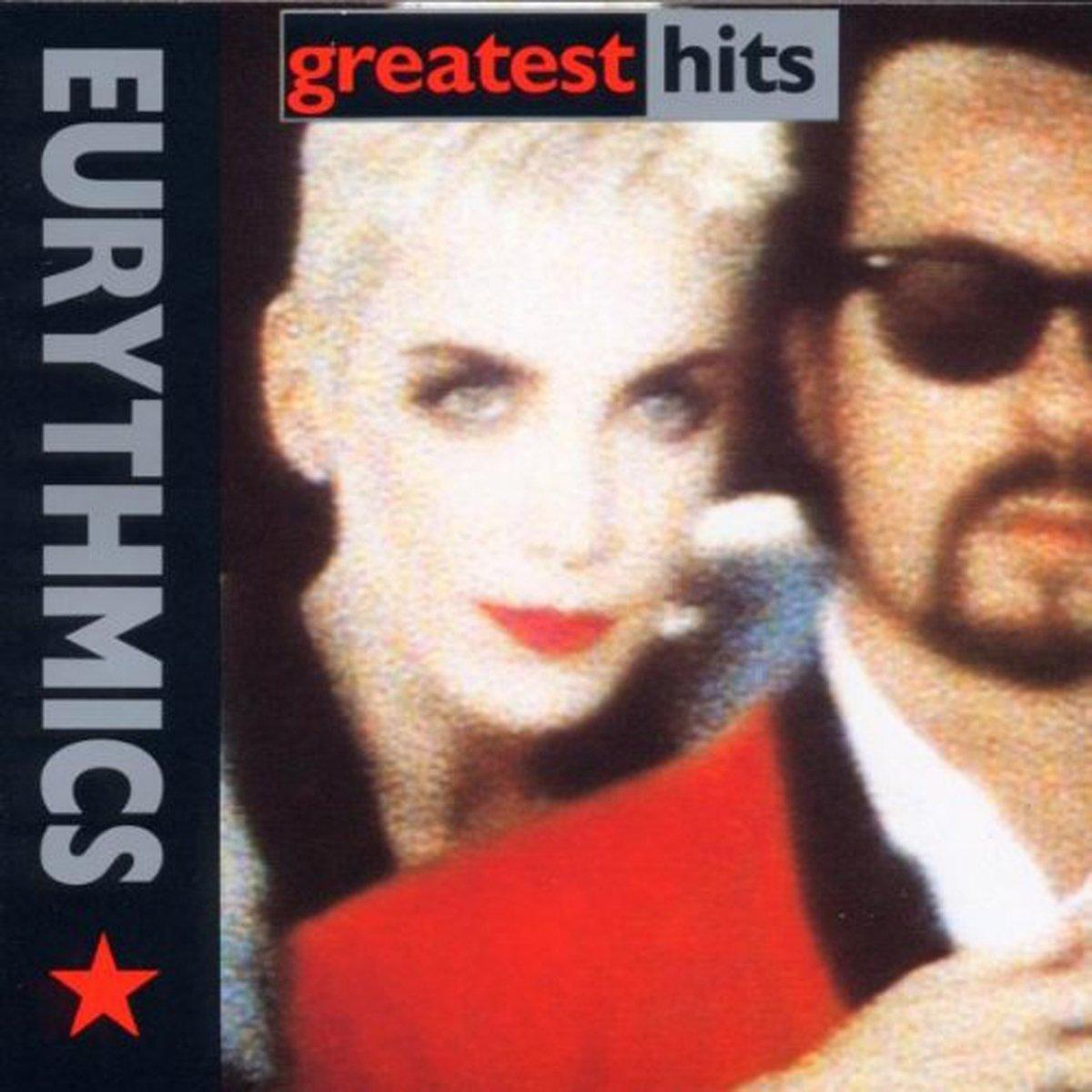 Az 'Eurythmics Greatest Hits' album borítója, Annie Lennox-szal és Dave Stewart-tal.