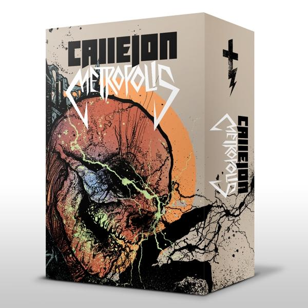 Albumcover mit Box-Design: schädelartiges Gesicht und Text: Cameleon Metropolis.
