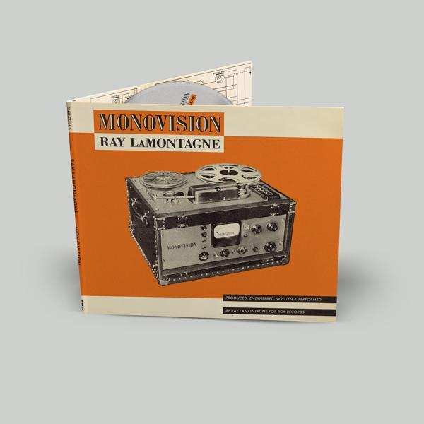 Pochette de l'album Monovision de Ray LaMontagne, avec une image d'enregistreur à bobines.
