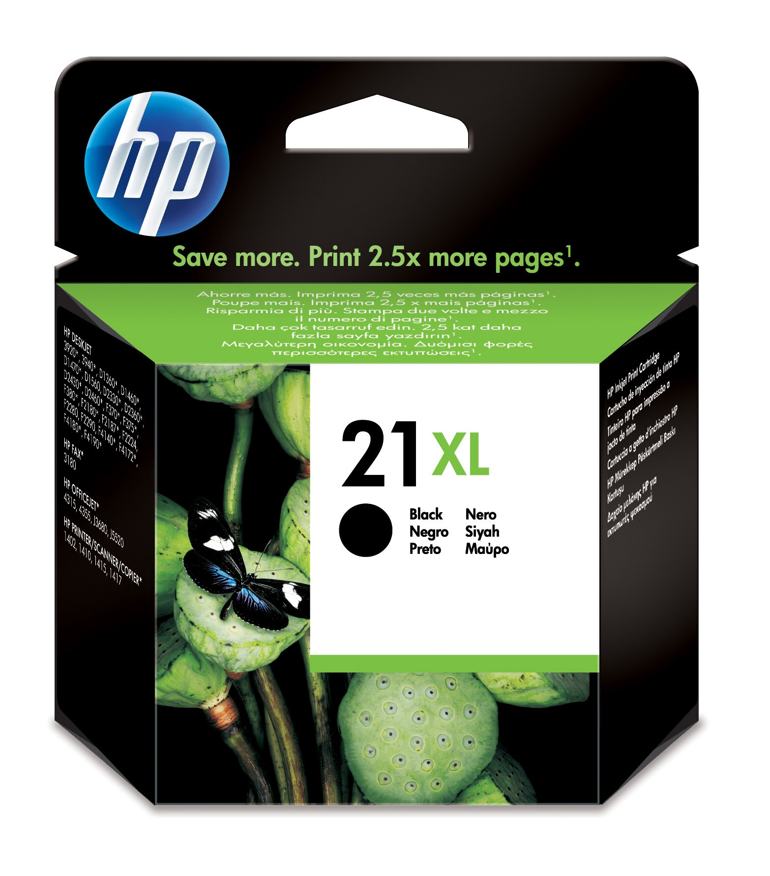 Cartucho de tinta - HP 21XL, Negro