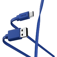 HAMA 187229 Lade-/Datenkabel "Flat", USB-A - USB-C, 1 m, Blau