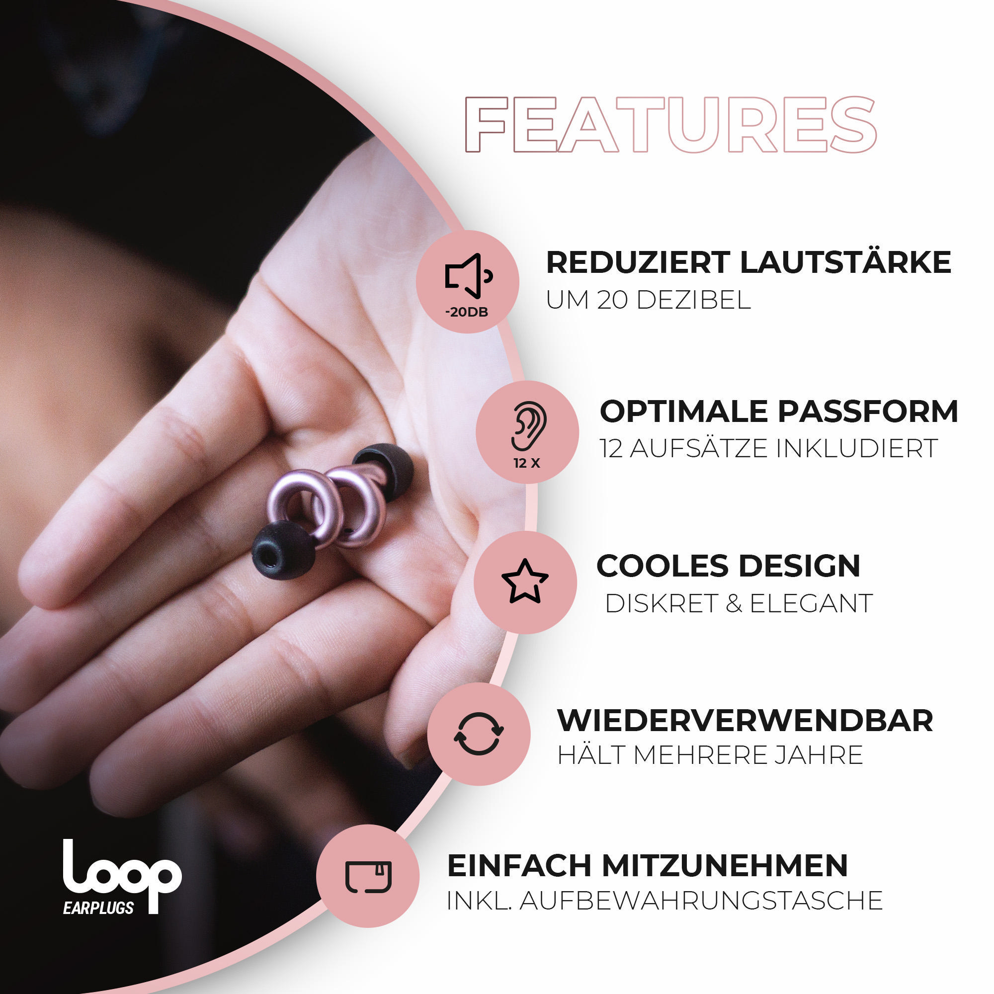 LOOP Earplugs In-Ear 20dB Filter Gehörschutz