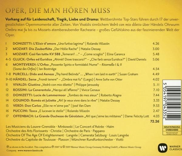 CD-Hülle hinten mit Text, einer Titelliste und einem Logo.