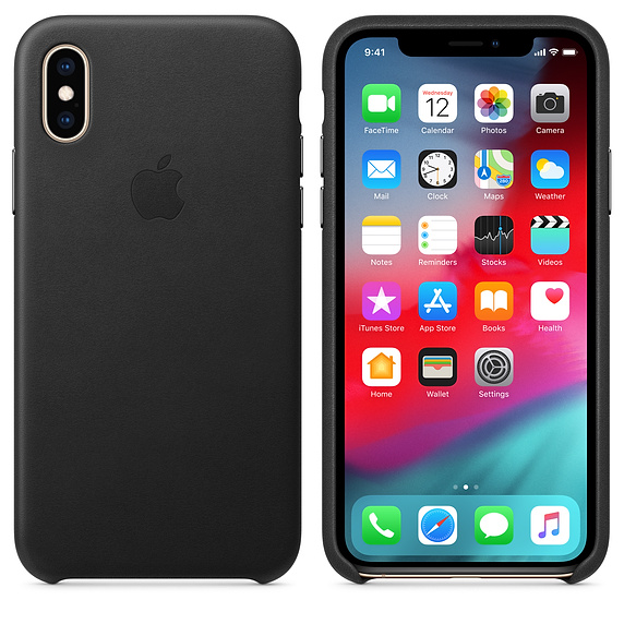 Funda - APPLE funda Leather Case, MRWP2ZM/A, para el iPhone XS, Piel, Negro