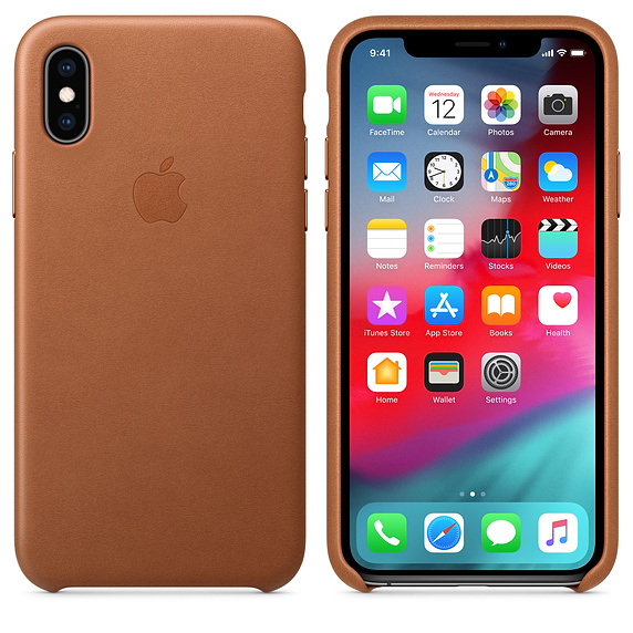 Funda - APPLE funda Leather Case, MRWP2ZM/A, para el iPhone XS, Piel, Marrón Caramelo