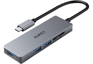 AUKEY CB-C63 - USB Typ-C Hub et lecteur de cartes (Gris)