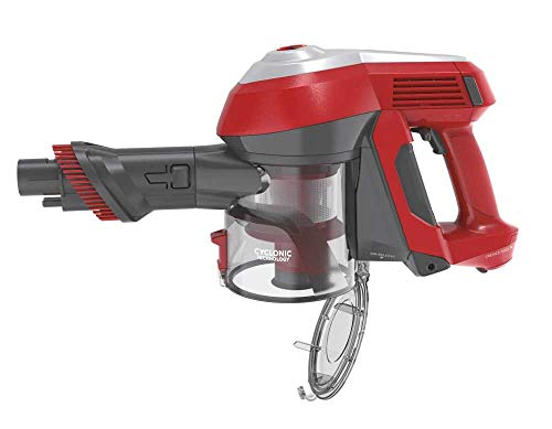 Aspirador escoba - Hoover HF122RH 011, 22 V, Sin bolsa, 40 min, Ciclónico, Depósito 0.9 l, Rojo
