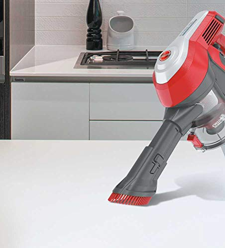 Aspirador escoba - Hoover HF122RH 011, 22 V, Sin bolsa, 40 min, Ciclónico, Depósito 0.9 l, Rojo