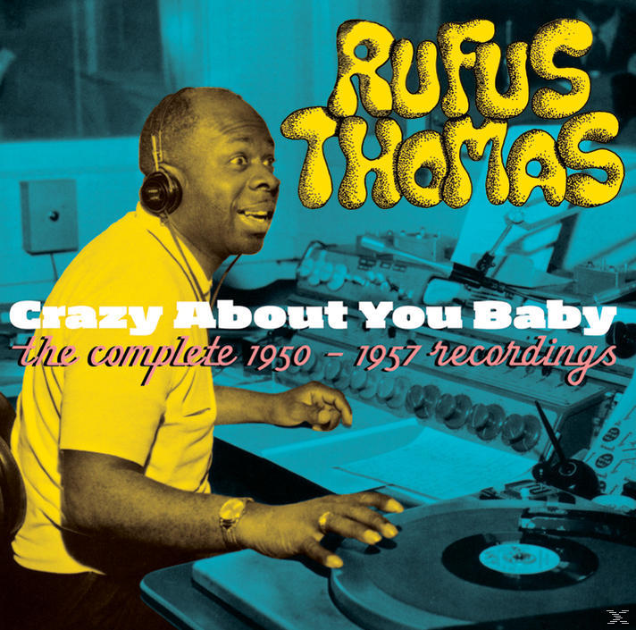 Rufus Thomas album borítója. Fejhallgatót és sárga inget visel, előtérben egy bakelit lemezjátszóval.