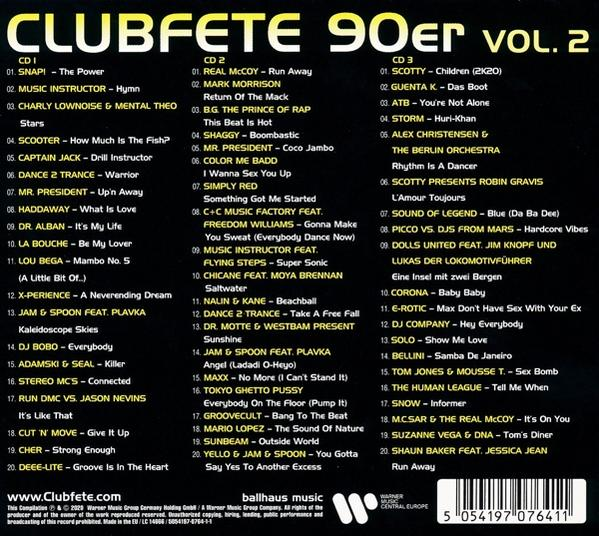 VARIOUS - Clubfete 90er,Vol.2(60Club&Party Hits Of The 90's)  - (CD)