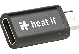 HEAT IT 553513 Android Micro USB auf USB Typ C Adapter Silber/Schwarz