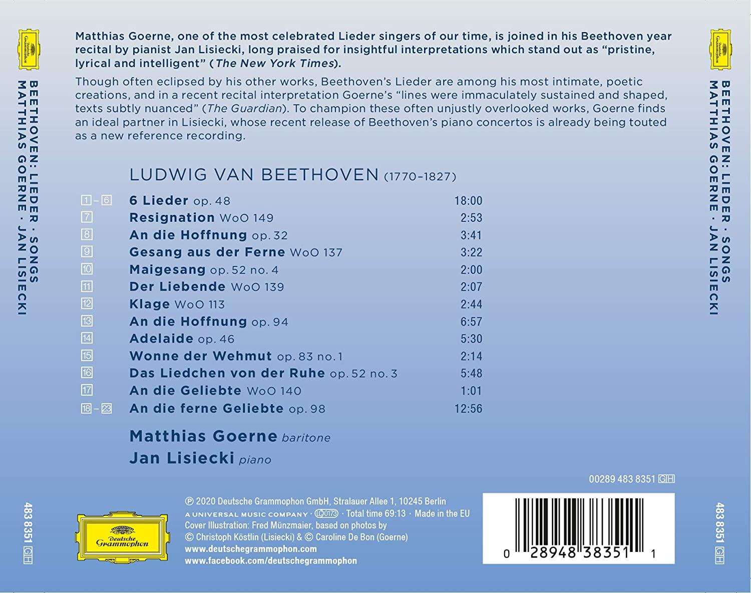 Matthias Goerne, Jan Lisiecki - Beethoven Songs  - (CD)