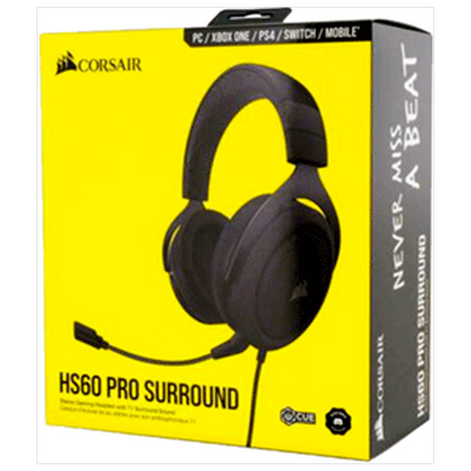 Auriculares gaming - Corsair HS50 Pro Stereo, Multiplataforma, Cancelación de ruido, Micrófono, Negro
