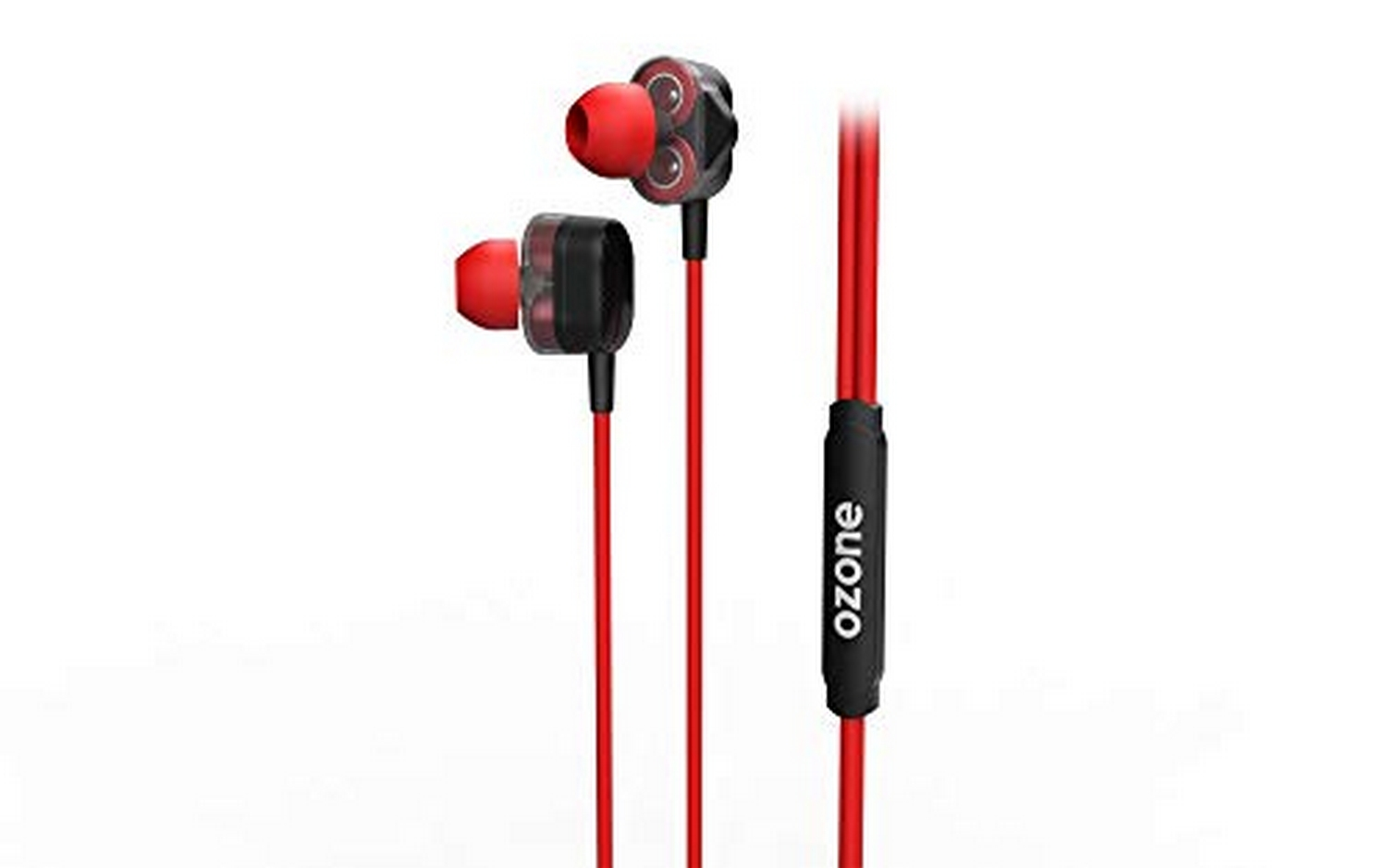 Auriculares gaming - Ozone Dual FX, Micrófono, Hi-Res, Cable, Rojo