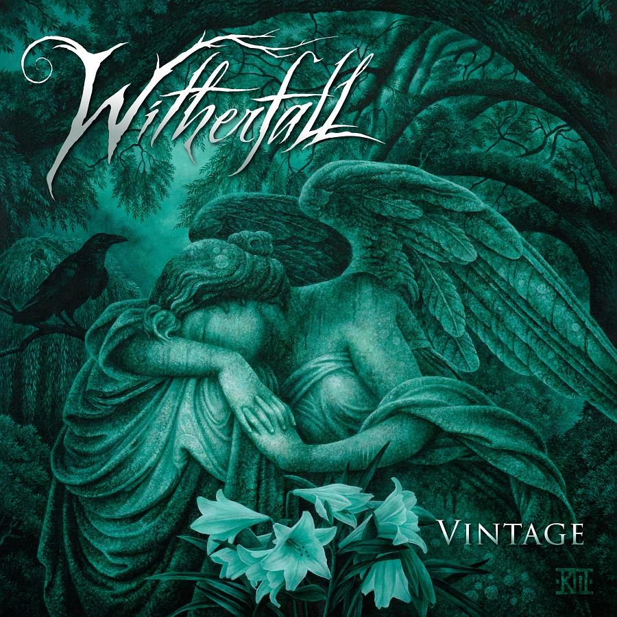 Albumhoes van Withertall - Vintage. Donkere, groene achtergrond. Engelen.