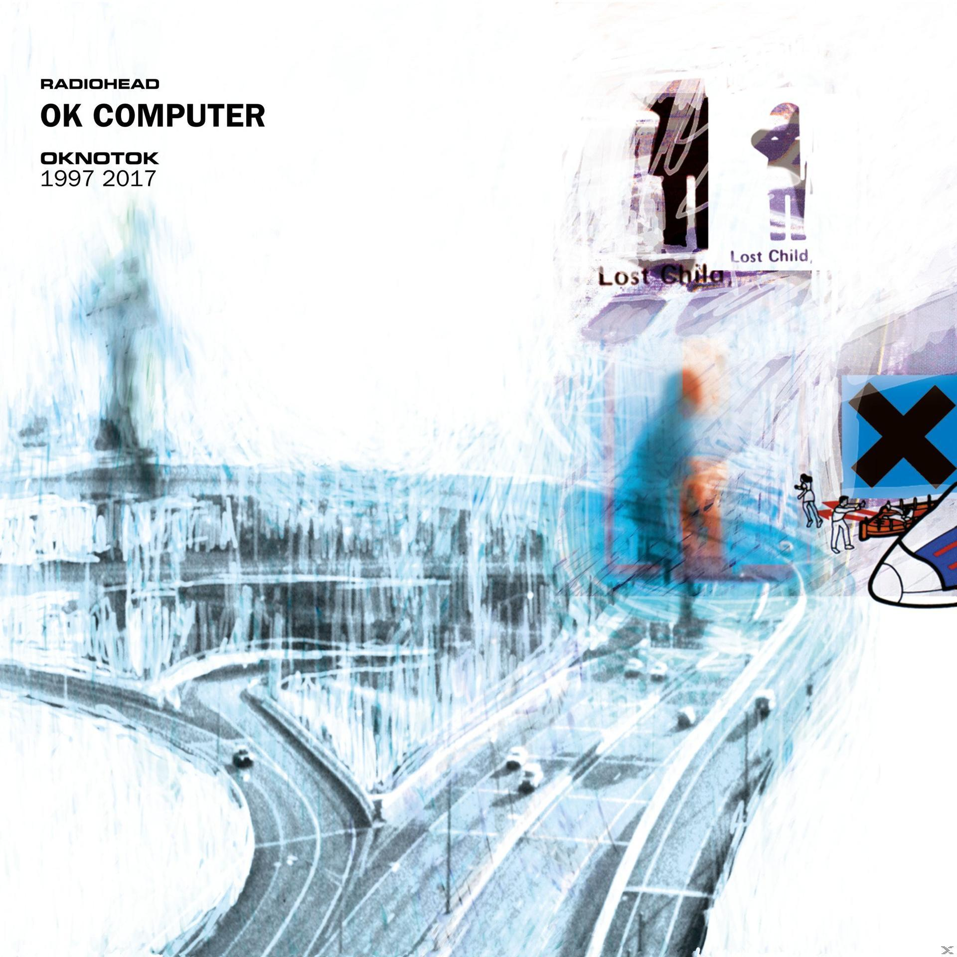 Pochette d'album. Une route avec des voitures et des images abstraites. Couleurs bleu et blanc.