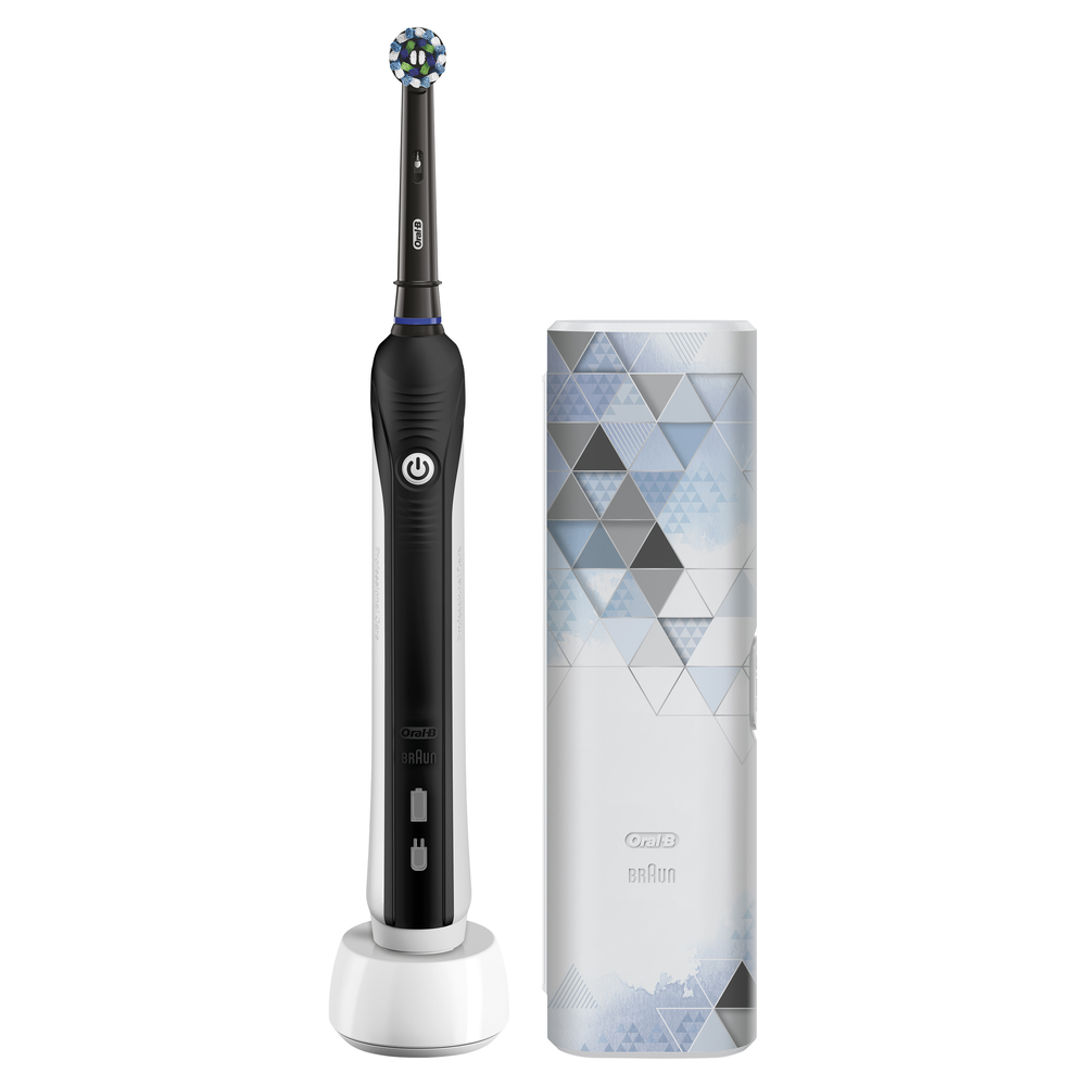ORAL-B Pro 1 750 Design Edition mit Reiseetui Elektrische Zahnbürste Schwarz