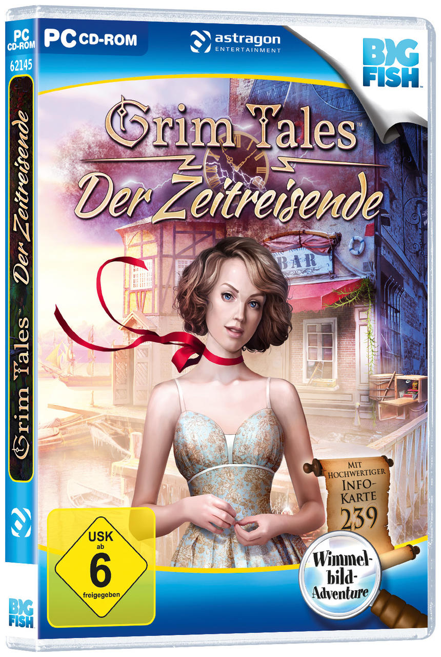 Spielcover: Frau in blauem Kleid, Text 