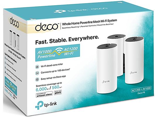 TP-LINK Deco P9 (3-pack) - Wi-Fi Mesh System (Blanc)