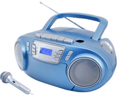 CD-Radio-Kassettenrecorder SCD5800 mit externem Mikrofon, USB und Lichteffekt, blau