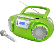 CD-Radio-Kassettenrecorder SCD5800 mit externem Mikrofon, USB und Lichteffekt, grün