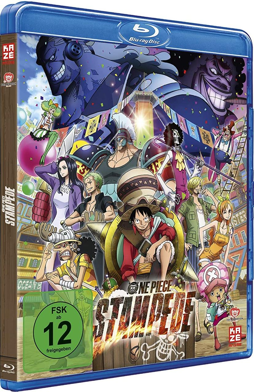 Blaue Blu-ray-Hülle mit Anime-Kunst. Charaktere in einer farbenfrohen Szene.