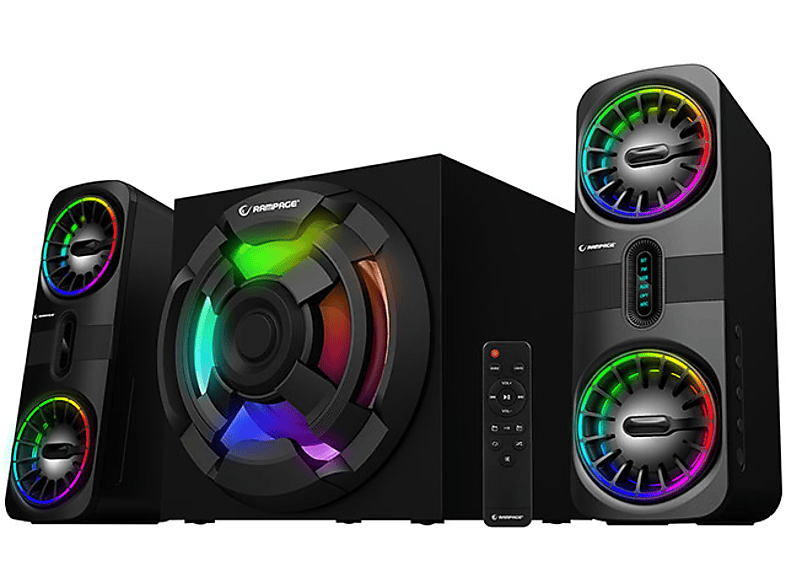 RAMPAGE RMS-311 Shard 2+1 80W Rgb Işıklı Hoparlör Siyah_2