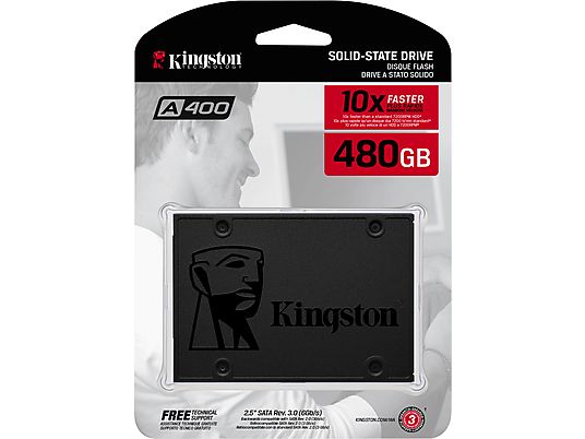 KINGSTON A400 - Disco rigido (SSD, 480 GB, Nero/Grigio)