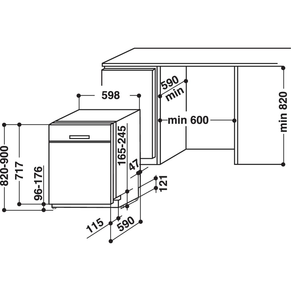 BAUKNECHT BUC 3C26 PF X A Geschirrspüler (unterbaufähig, 600 mm breit, 46 dB (A), E)