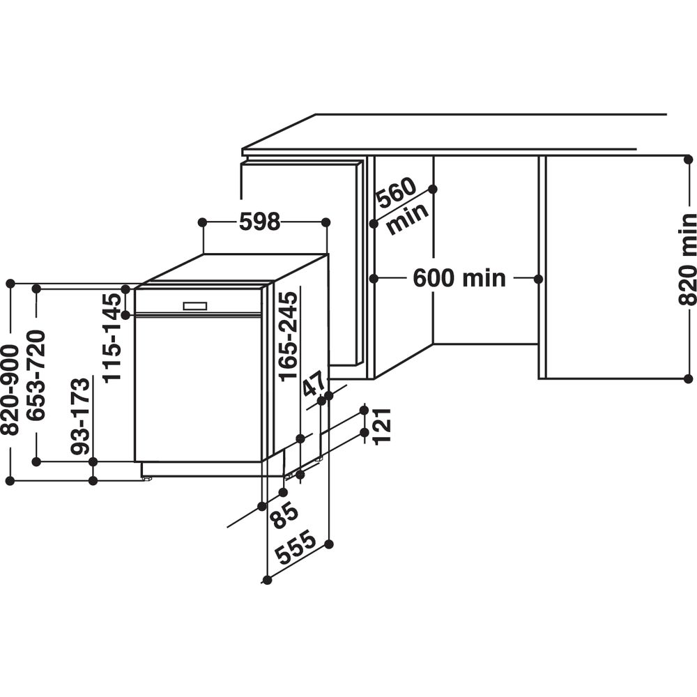 BAUKNECHT BBO 3T333 DLM IA Geschirrspüler (teilintegrierbar, 595 mm breit, 43 dB (A), D)