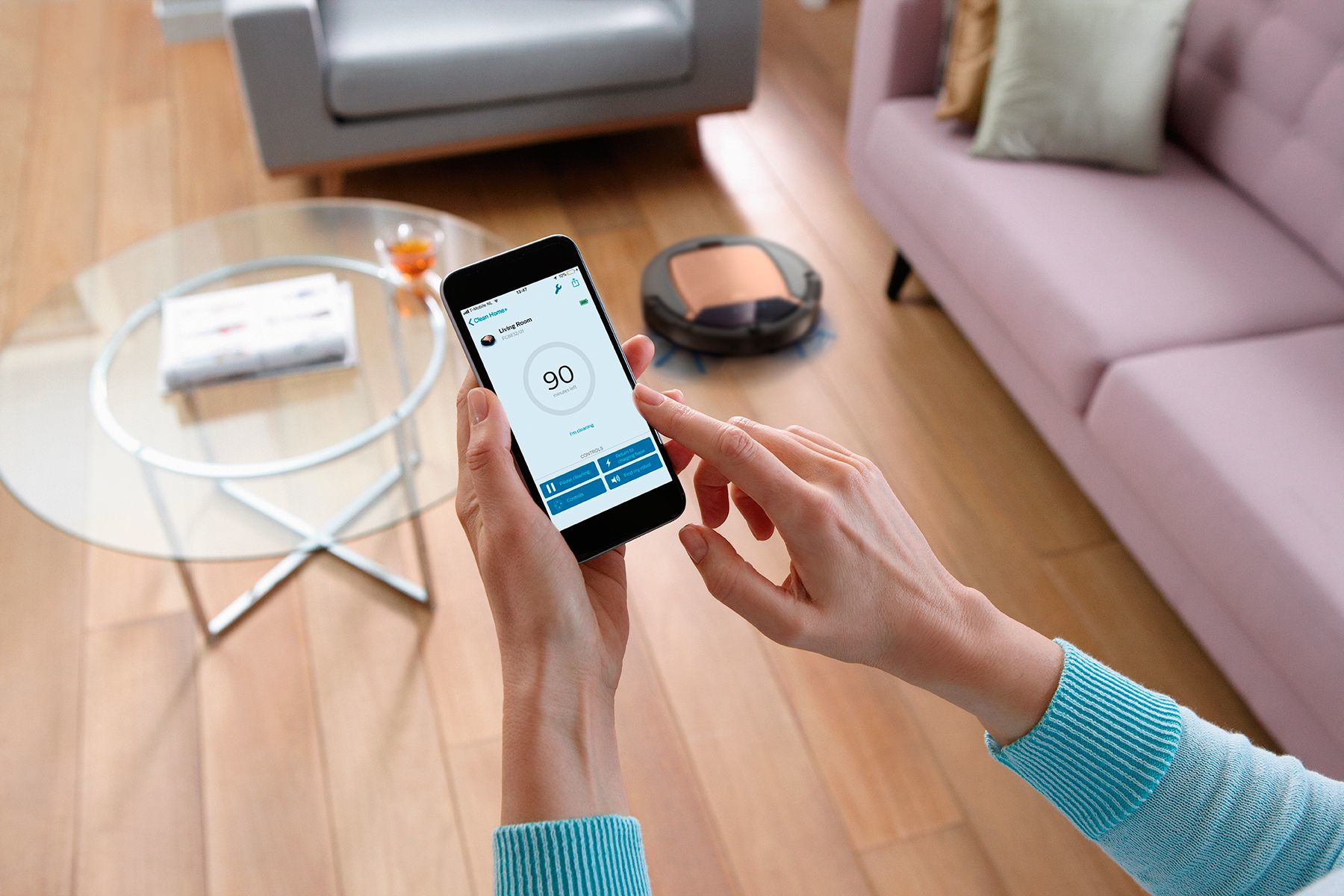 Robot aspirador - Philips FC8832/01 Smart Pro Active, Limpieza en 3 fases, TriActive XL, 4 modos,