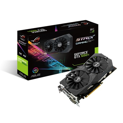 Tarjeta Gráfica - ASUS Strix GeForce GTX1050 Ti OC4GB, GDDR5, Aura Sync y G-SYNC